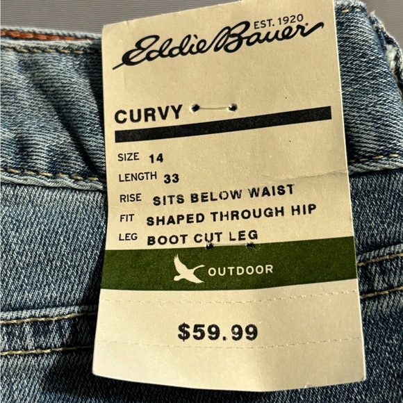 Eddie Bauer Women’s Curvy Bootcut Blue Jeans 14 - Picture 2 of 7